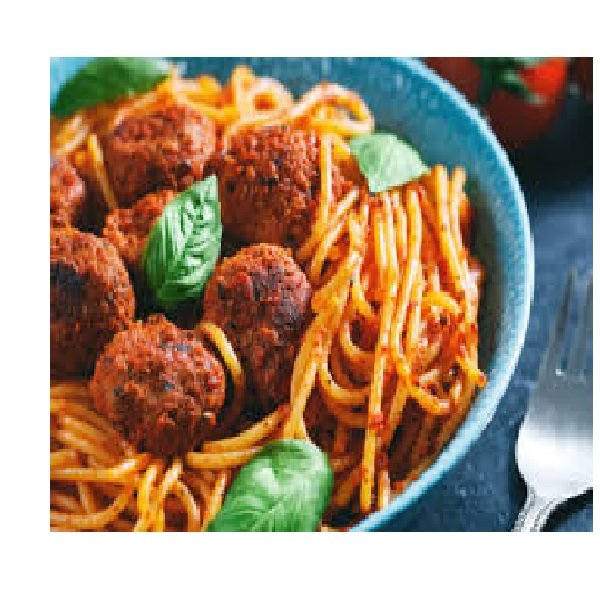 Spaghettis aux boulettes d’aubergineset sauce tomate